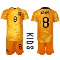 Nizozemska Cody Gakpo #8 Domaci Dres za djecu SP 2022 Kratak Rukav (+ Kratke hlače)
